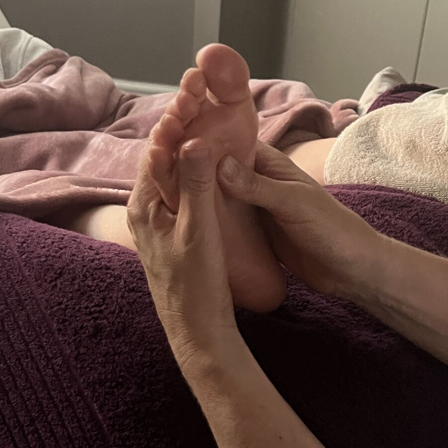 Foot reflexology massage